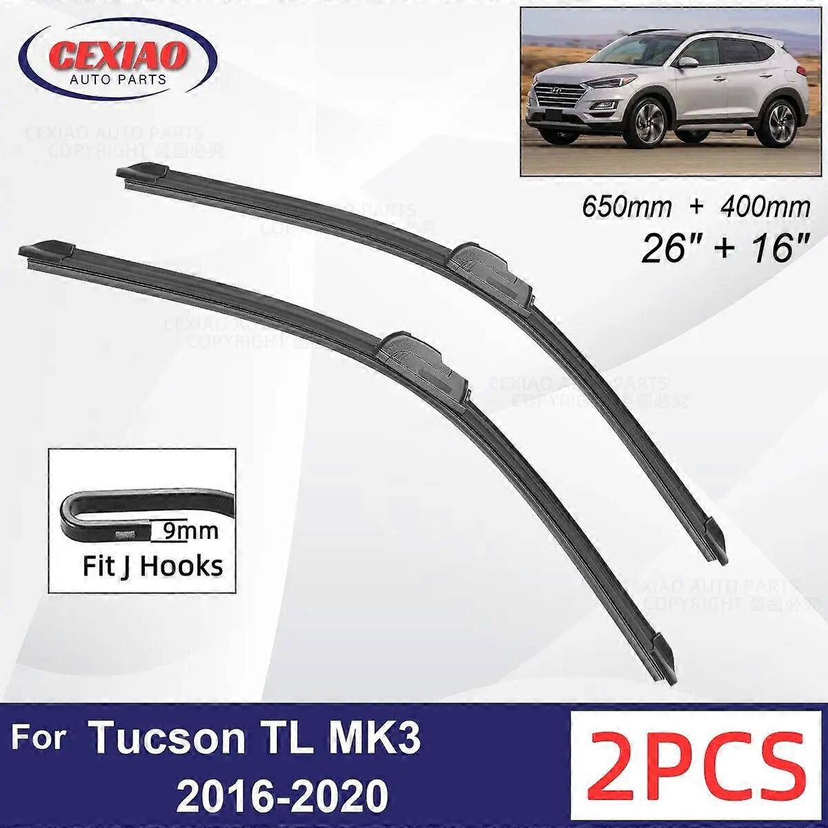 Car Wiper For Hyundai Tucson TL MK3 2016~2020 Front Wiper Blades Soft Rubber Windscreen Wipers Auto Windshield 26" 16" 650 400mm FN9U5860