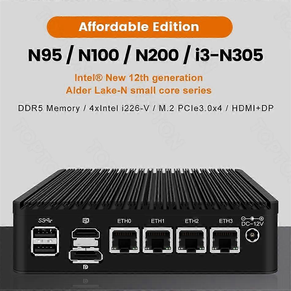 4xi226-v 2.5g Firewall Router X2c Affordable Edition 12th Gen Intel I3 N305 N100 Ddr5 2*pcie Proxmox Host Fanless Mini Pc