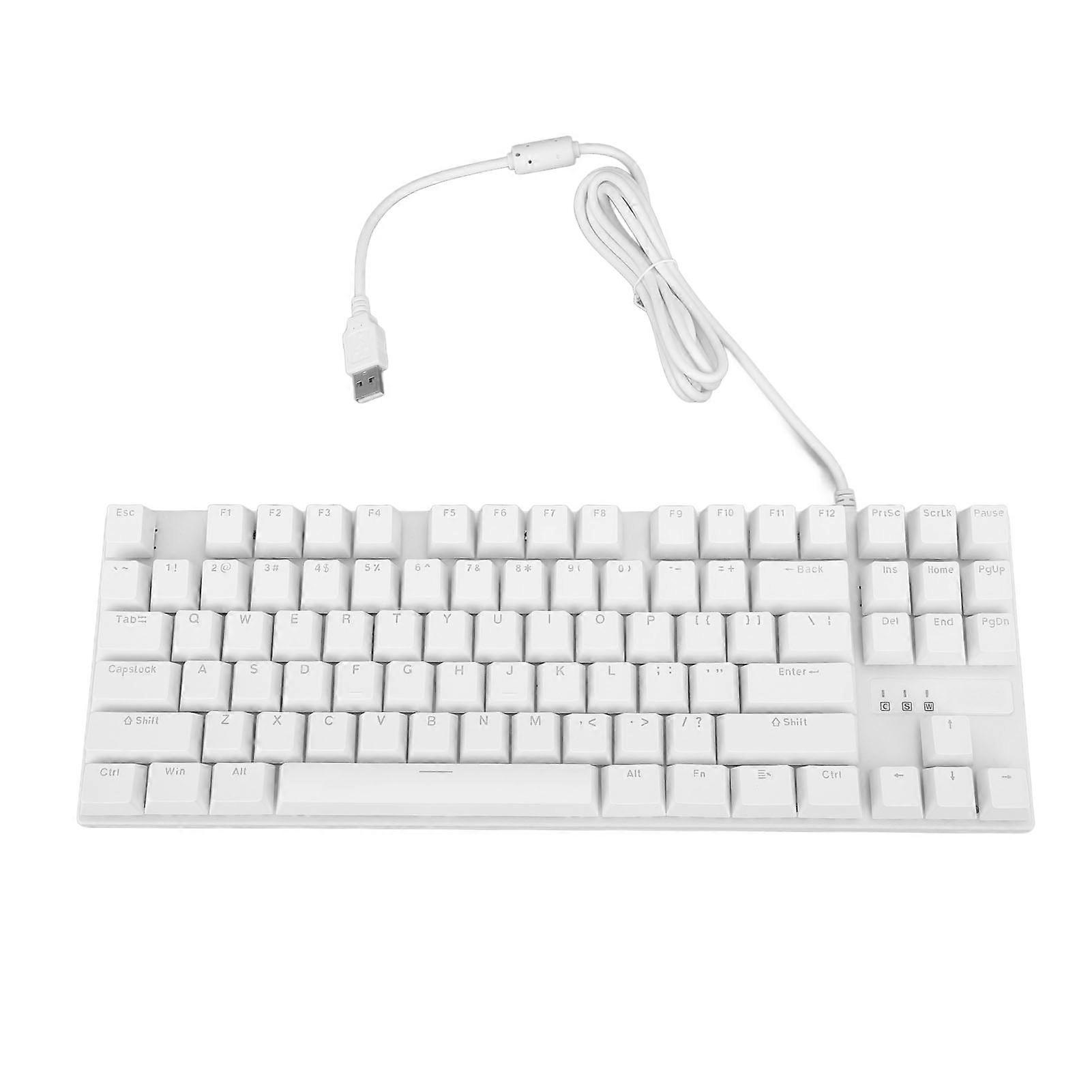 87 Key Mechanical Keyboard Blue Switch Ergonomic Design Responsive Professional Wired Gaming Keyboard for Laptop