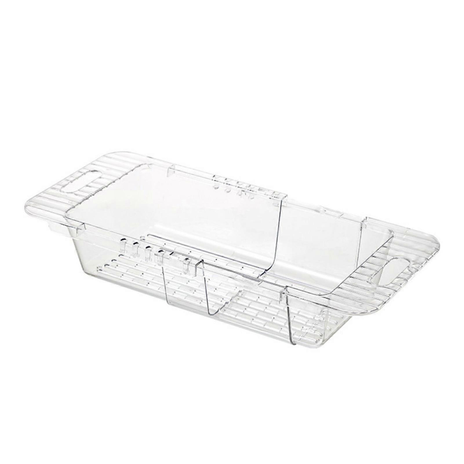 Sink Rack PET Material Regulable Design Ventilated Drainage Function Dish Sink Rack for Kitchen Restaurant Transparent