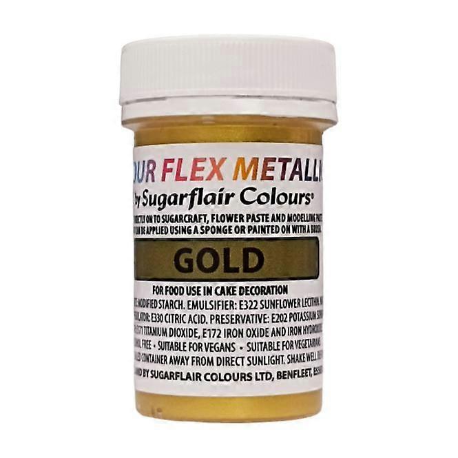 Sugarflair Metallic Food Colour Flex Eetbare Verf 25ml - Goud
