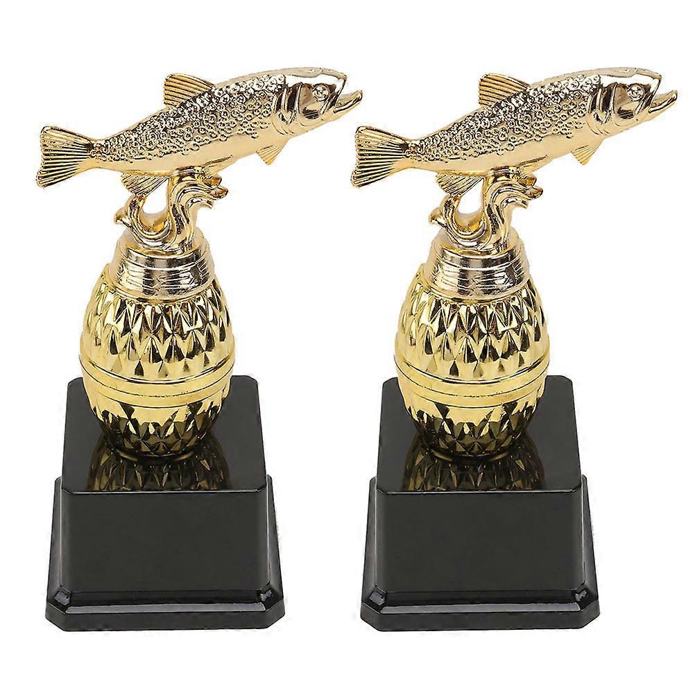 2pcs Party Trophy Chic Award Trophy Plastic Fish Reward Trophy for Competitions