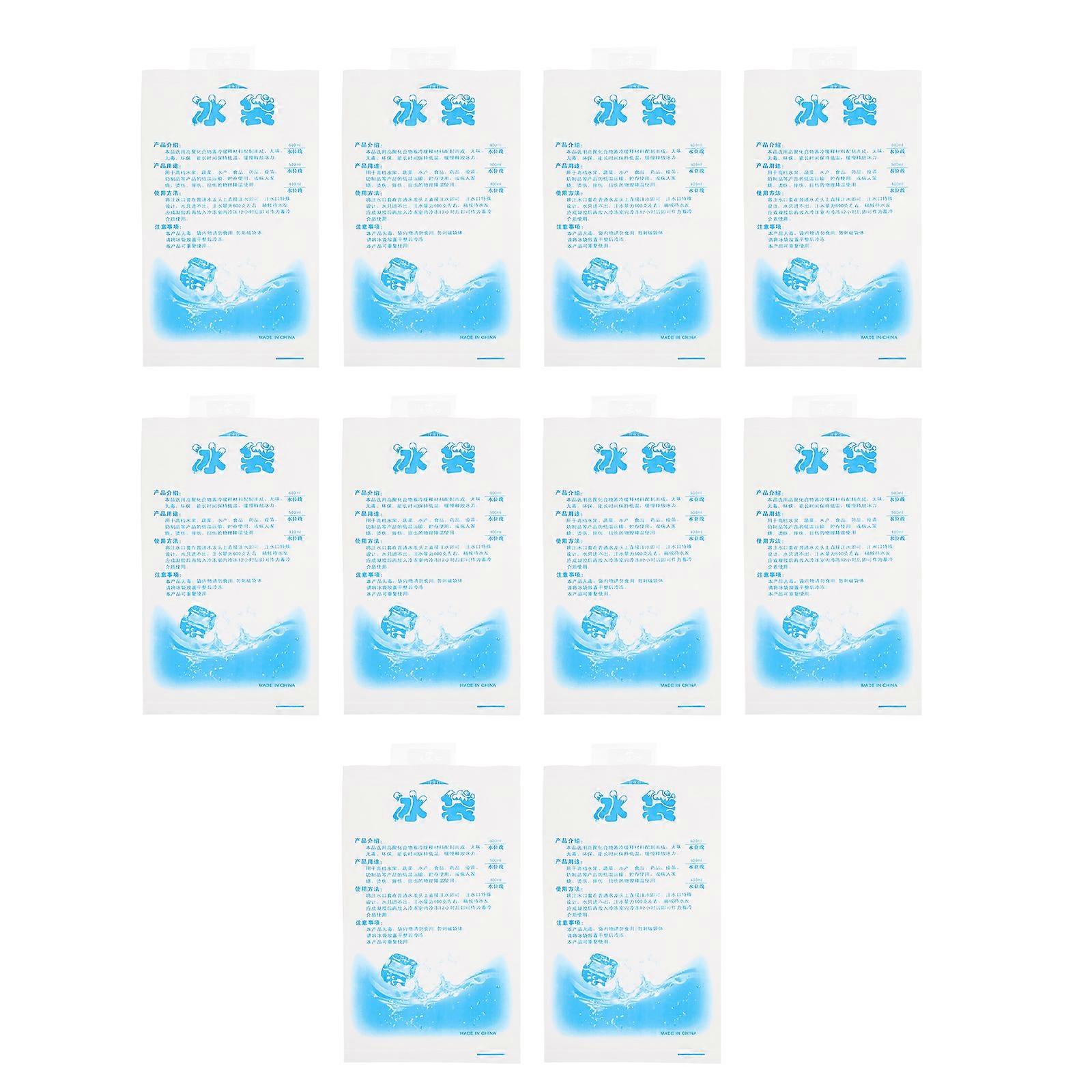 10Pcs Water-filled Ice Packs Reusable Ice Bags Fresh Keeping Ice Packs for Home Outdoor White