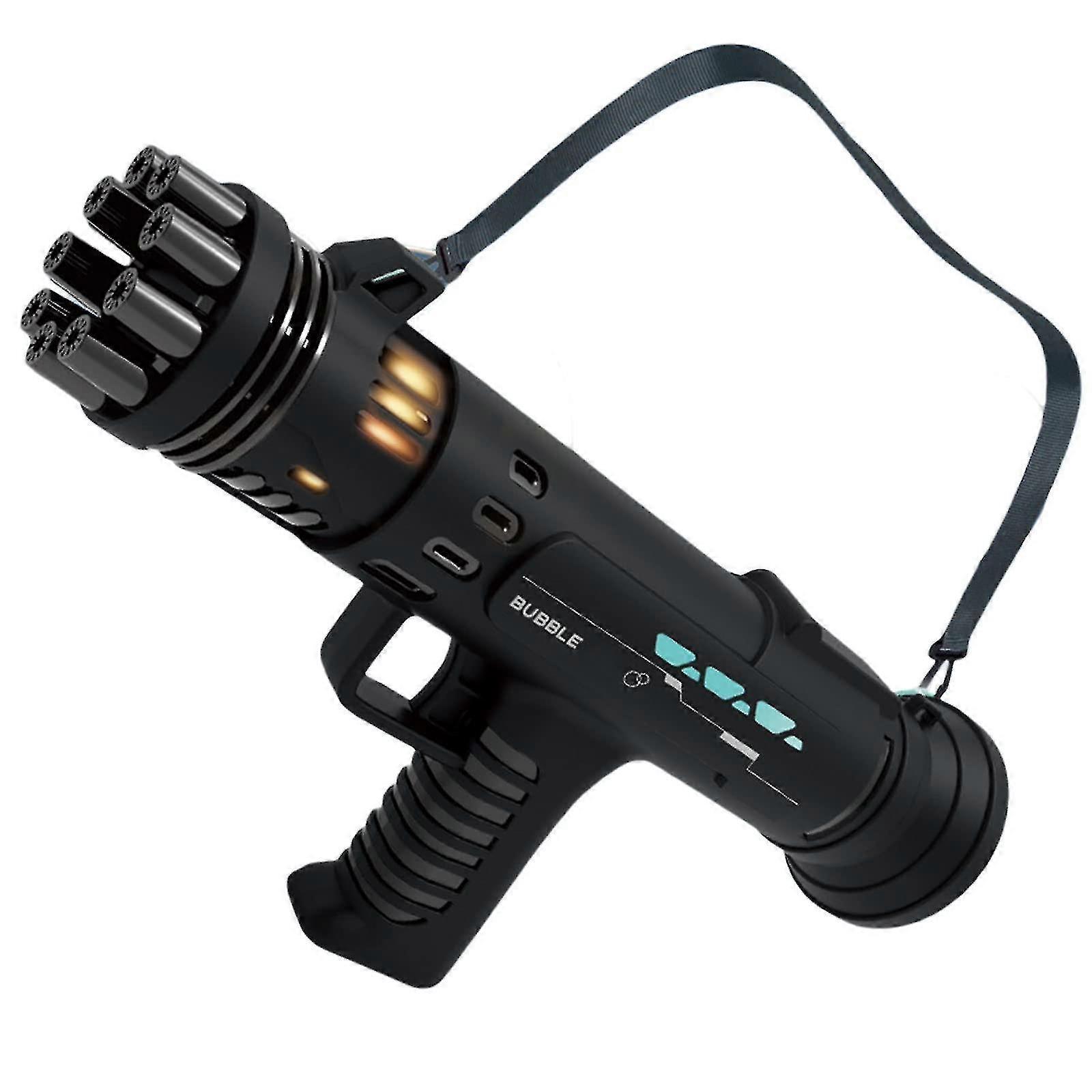 Bubble Gatling Gun, Porous Luminous Rocket Launcher Automatic Bubble Blowing Machine Battery Powered