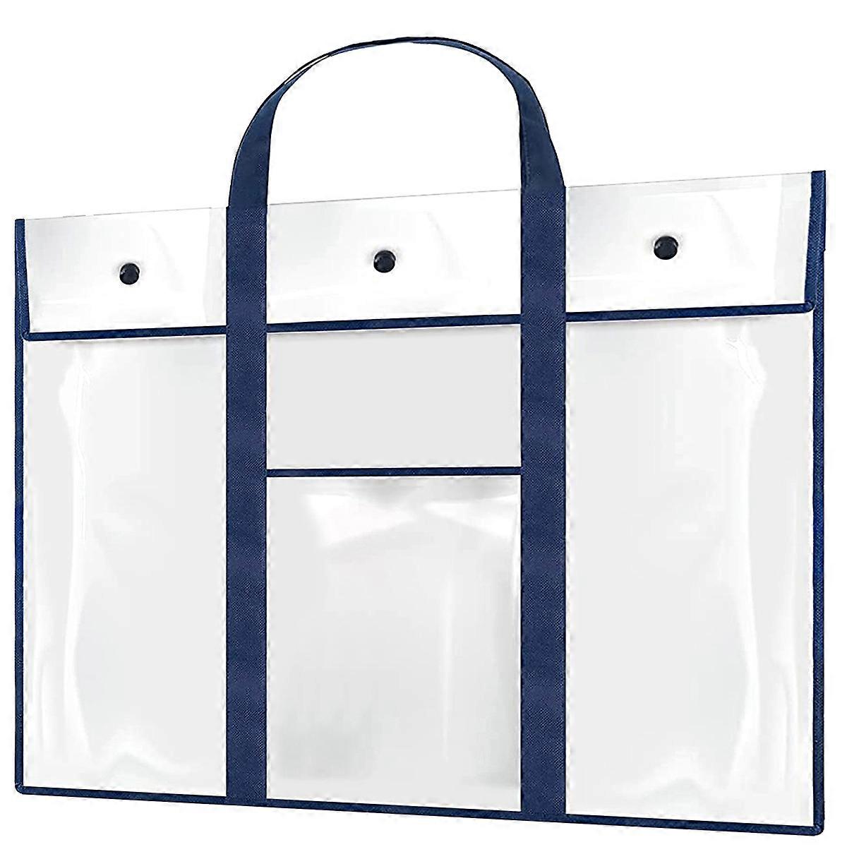 Art Portfolio Bag Art PVC Storage Pocket Large Poster Storage Bag Durable Large Capacity Art Portfolio Organizer with Pocket