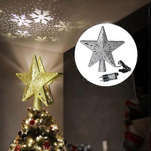 LED Christmas Tree Top Star Projection Lamp Blizzard Rotatable Projection Light