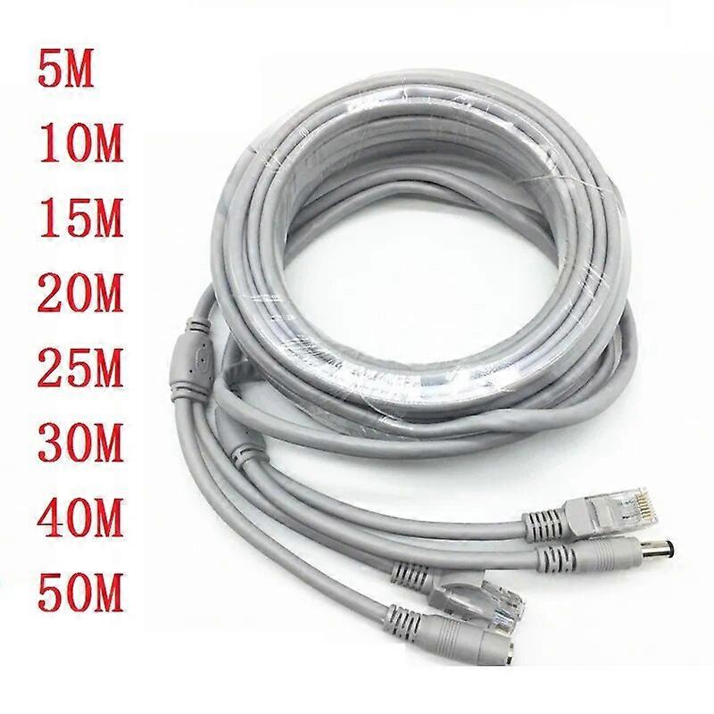 RJ45 Ethernet CCTV Cable Cat5e DC Power Cat5 Internet Network LAN Cable Cord PC Computer For POE IP Camera System Concatenon