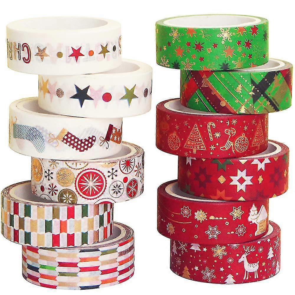 12 Rolls Christmas Washi Tape Set