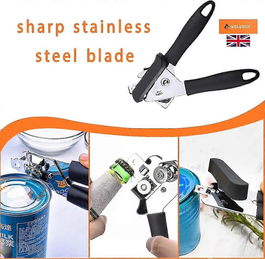 Yaju Soft Handle Can Opener, Can Opener, Bottle Opener (black) (1pcs)