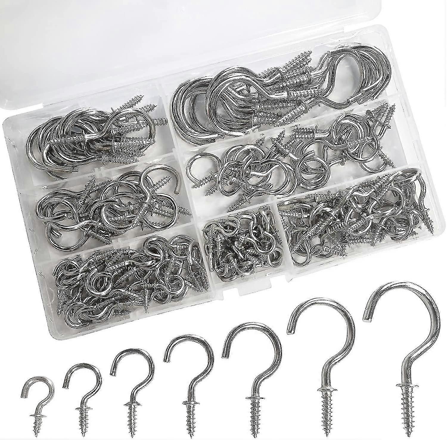 Set Of 150 Multi-purpose Screw-on Hooks For Nickel Cups, Ceiling Hooks For Wood