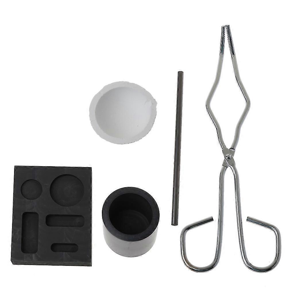 5pieces Graphite Crucible Set Ingot Mold Set High Purity Graphite Torch Melting