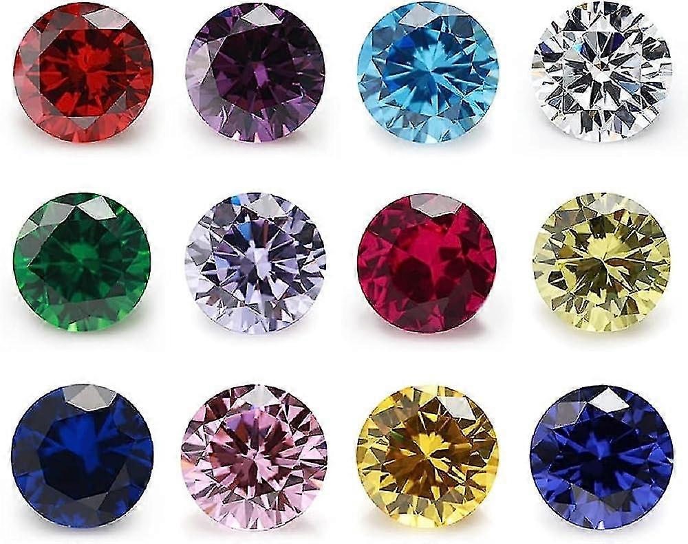 Size 1.0mm-10.0mm Round Cut Loose Cubic Zirconia Stone Synthetic Corundum 5# Synthetic Spinel 113# Mix 12 Colors
