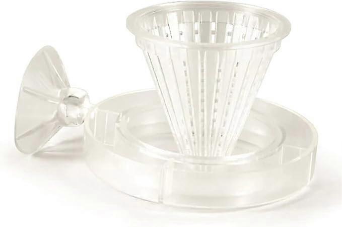 Aquarium 4 Way Cone Worm Feeder 3 Pc Clear 7*6.7cm