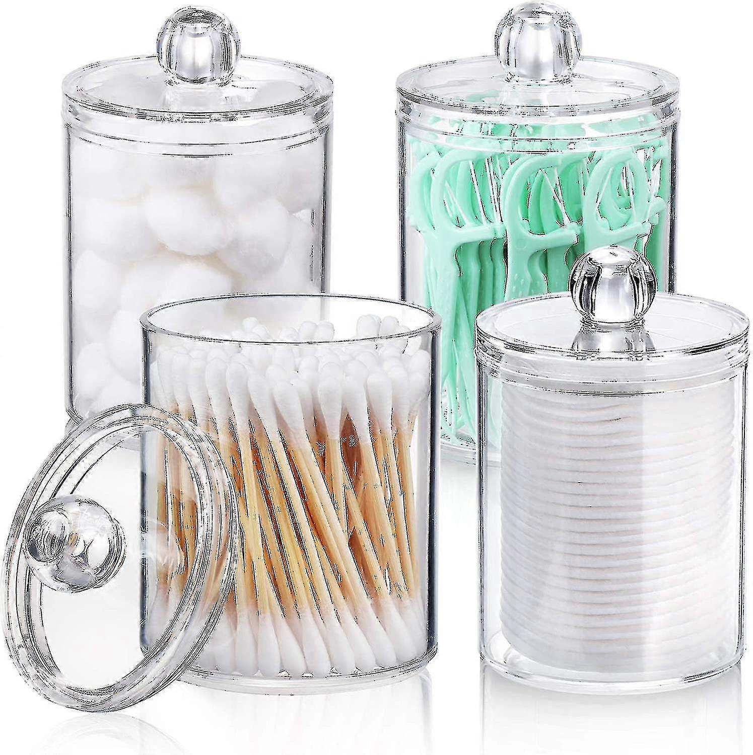 Hållardispenser för bomullstuss, bomullspinne, runda bomullsdynor-: