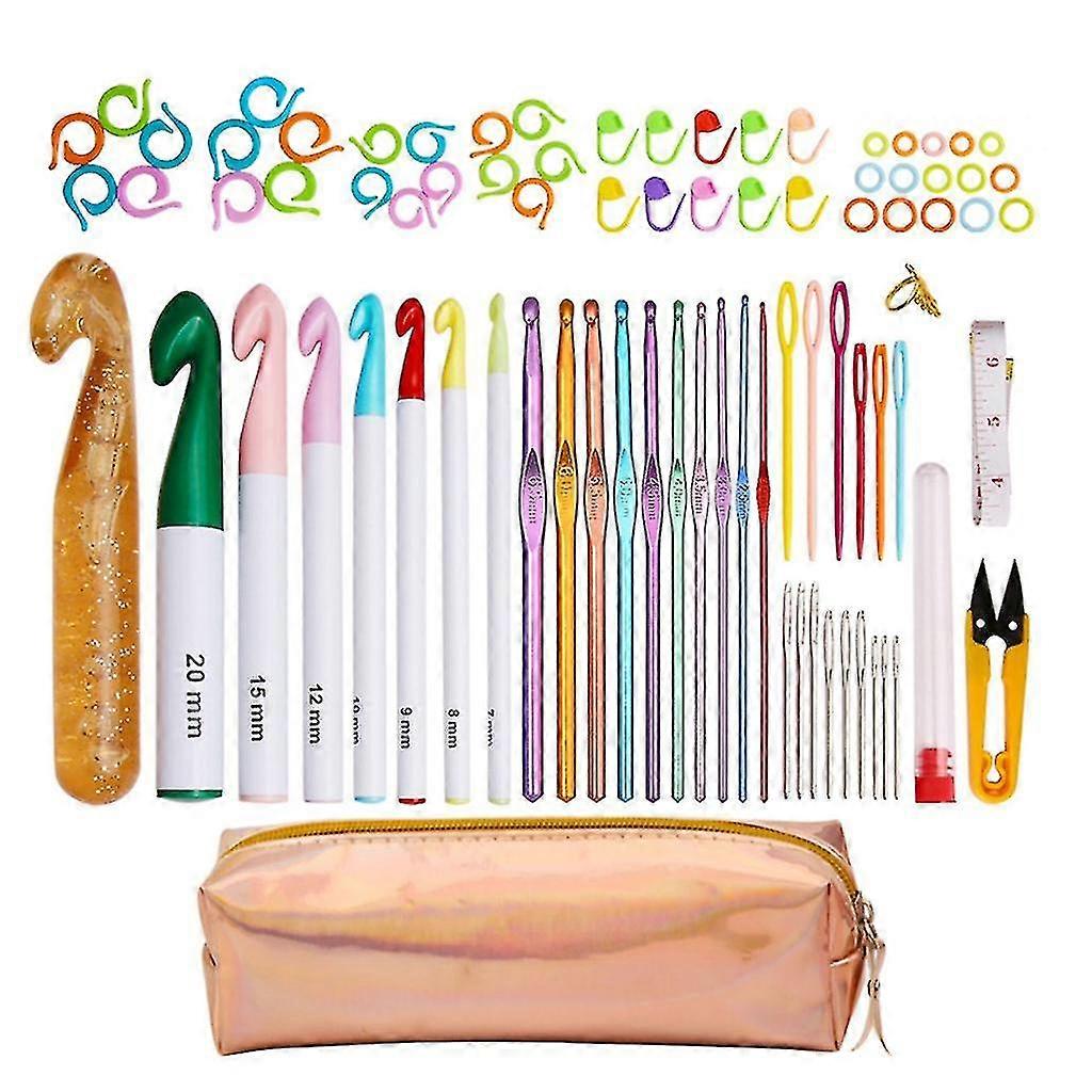 83 Pcs Soft Handles Crochet Hooks Set Crochet Starter Kit For Beginners Lover