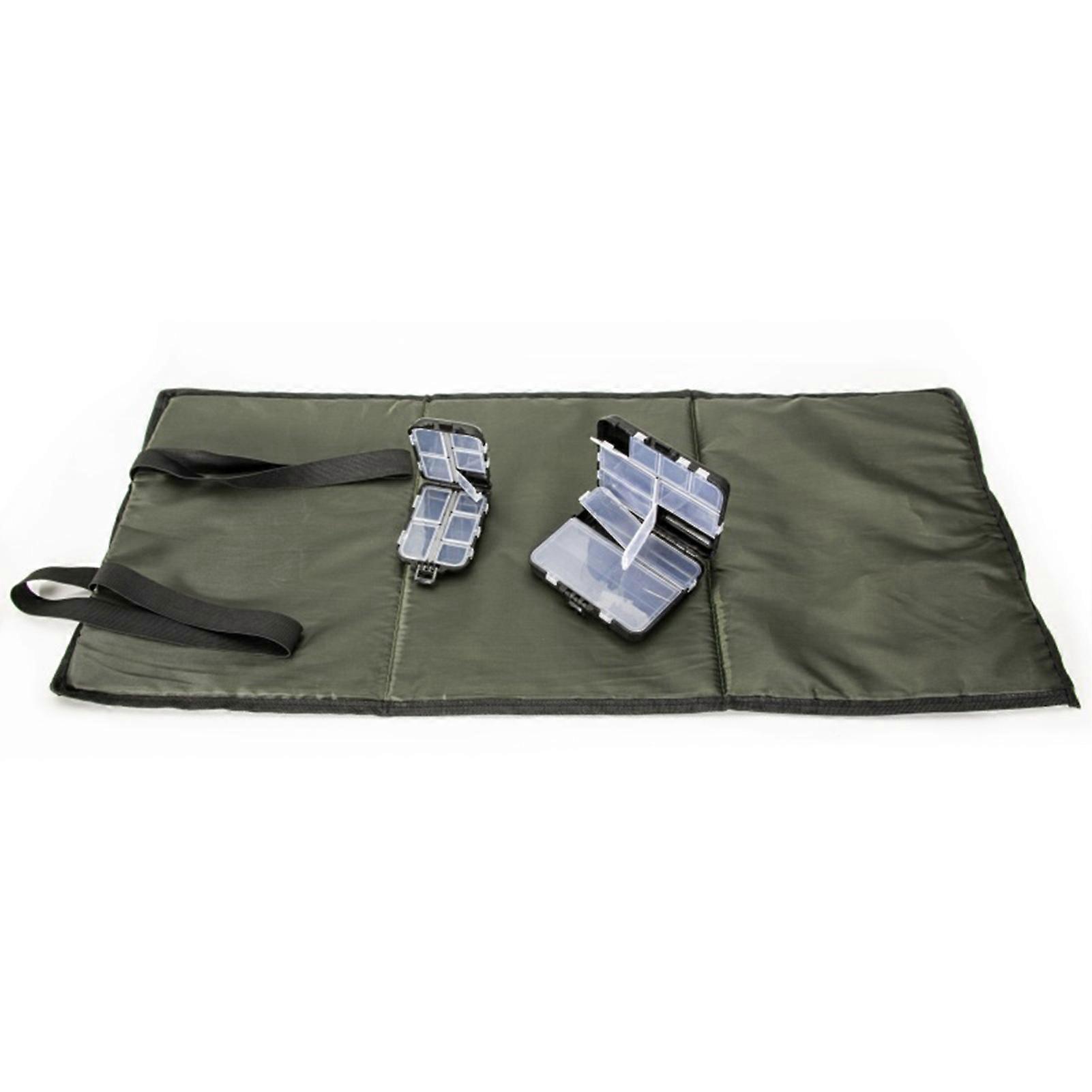 Kaesi 1 Set Carp Unhooking Mat Collapsible Thick Wear Resistant Quick Drying Breathable Versatile Polyester Folding Type Fish Carp Landing Pad Fishing