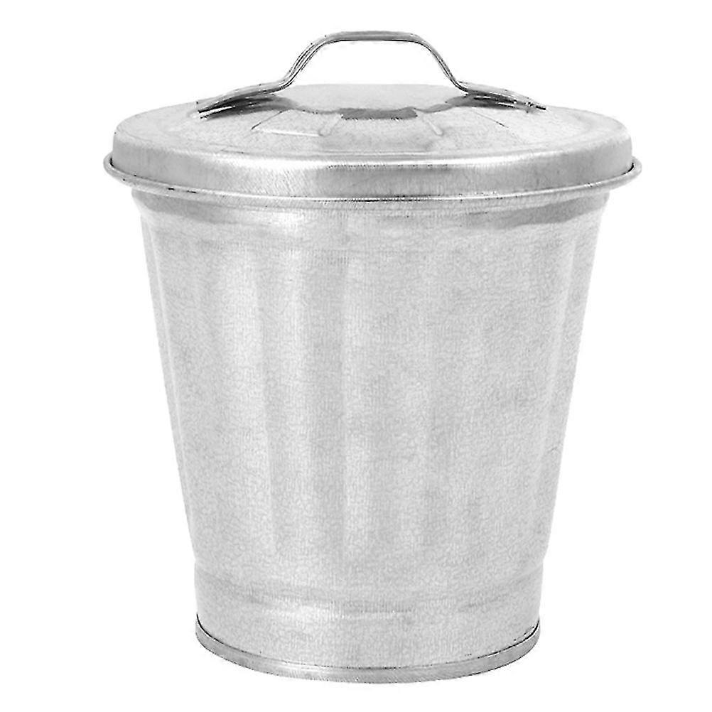 Verzinkter Mülleimer, Büro-Mülleimer, Mini-Desktop-Papierkorb, Desktop-Abfallbehälter, Metall-Blumenvasen