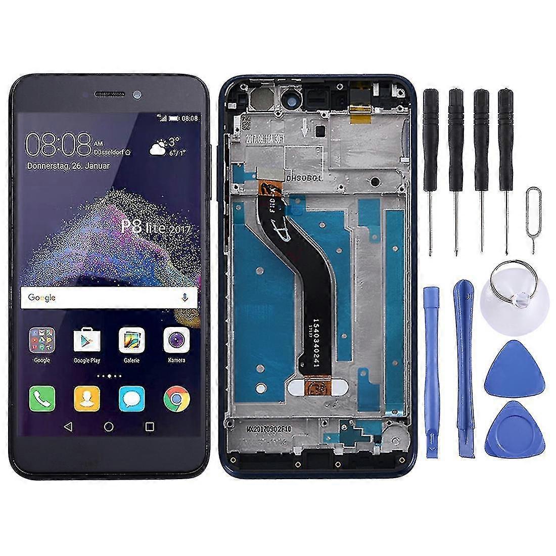 Oem Lcd Screen compatible with Huawei P8 Lite (2017) Digitizer Full Assembly With Frame (black)