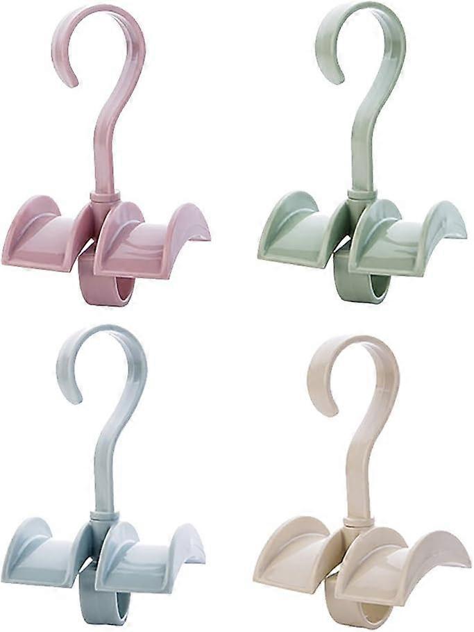 מתלה תיק מסתובב ארון אחסון מארגן ווים לתיקים עניבות צעיפים 4 צבעים