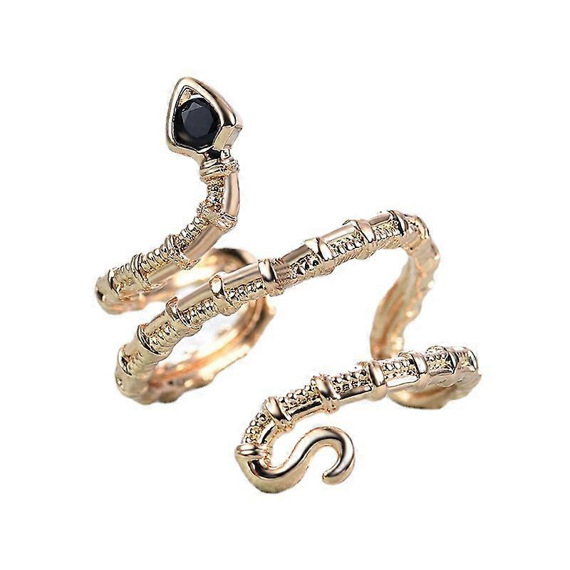 Snake Shape Ring Opening Adjustable Exquisite Design Jewelry Golden
