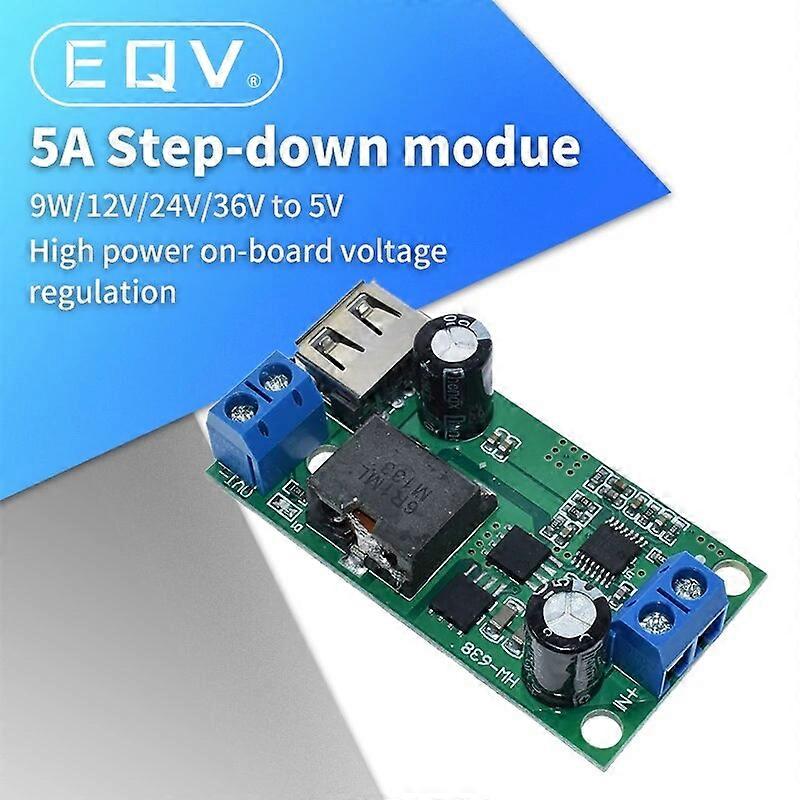 DC-DC 9V 12V 24V 36V To 5V/5A Step-down Module Regulated High Power Vehicle Voltage Stabilized Power Converter Module