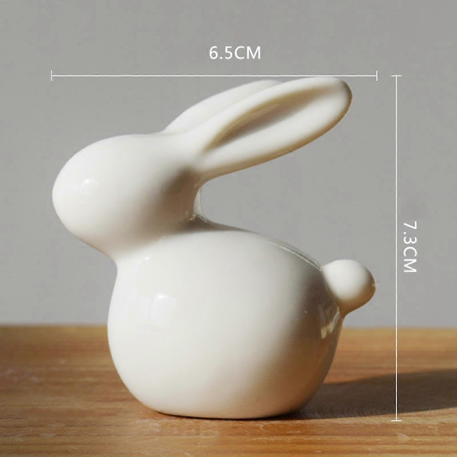 2x Easter Bunny Figurine Decor Spring Easter Rabbit Statue Home Table Centerpiece Decoration Ornament