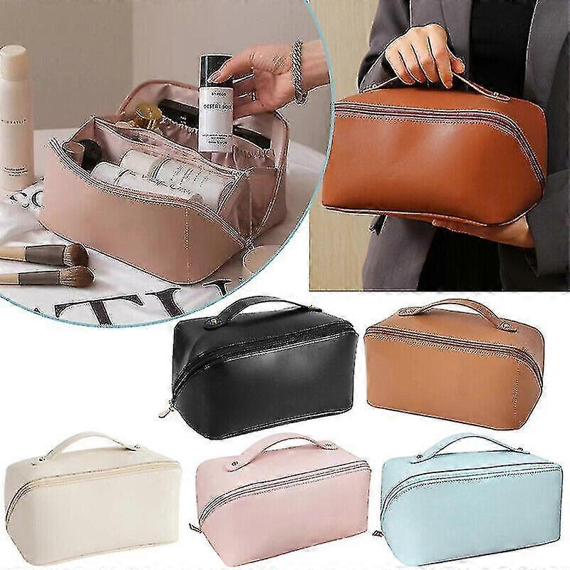 سعة كبيرة السفر مستحضرات التجميل حقيبة منظم ماكياج مع فرش فتحات فواصل