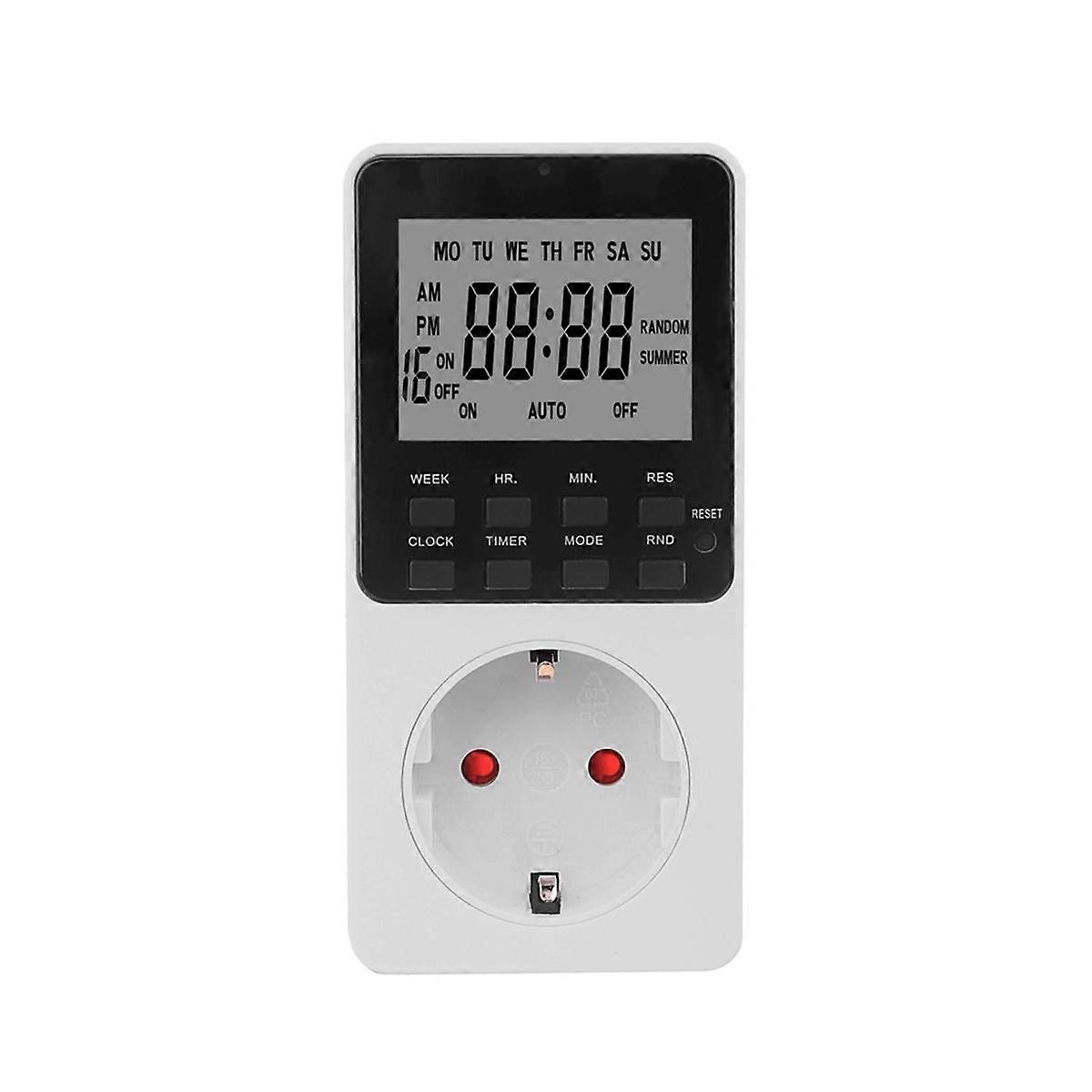 Electronic Digital Time Switch Kitchen Time Socket Outlet 230V 7 Day 12/24 Hour Programmable Timing