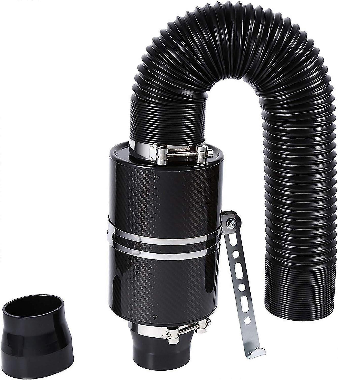 Carbon Fiber Cold Air Intake Kit, Intake System Sport Air Filter Auto Box Air Filter Rubber Intake Flow Pants Pipe Cold Air Filter Series 3" Box Unive