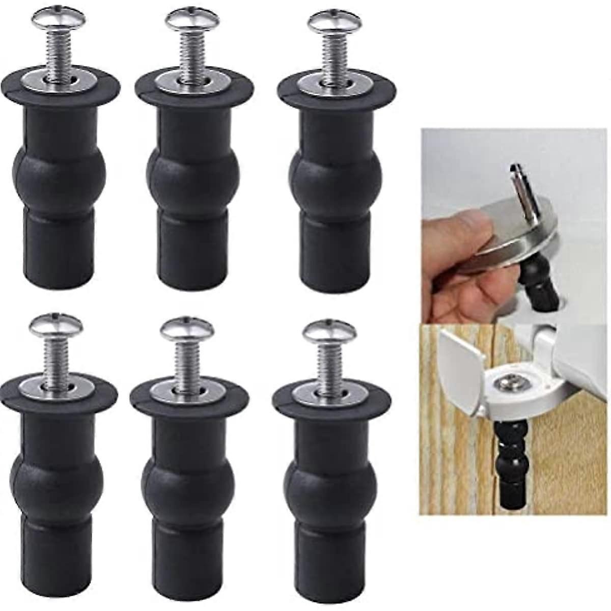 6 Pack Toilet Seat ScrewsToilet Seat Fittings Toilet Seat Hinges Expanding Rubber Top Nuts Screw Fixings Fix WC Blind Hole Fittings