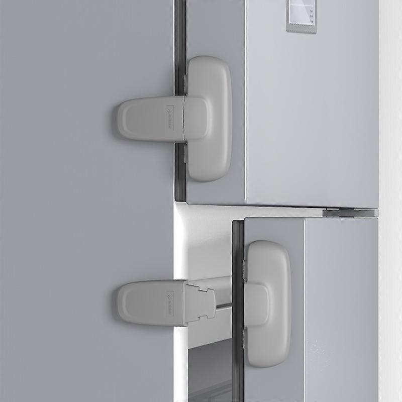 Child Safe Single Door Fridge Lock, Easy to Install, Uses 3M VHB Adhesive, No Tools or Drill Bits (Grey, 2 Pieces)