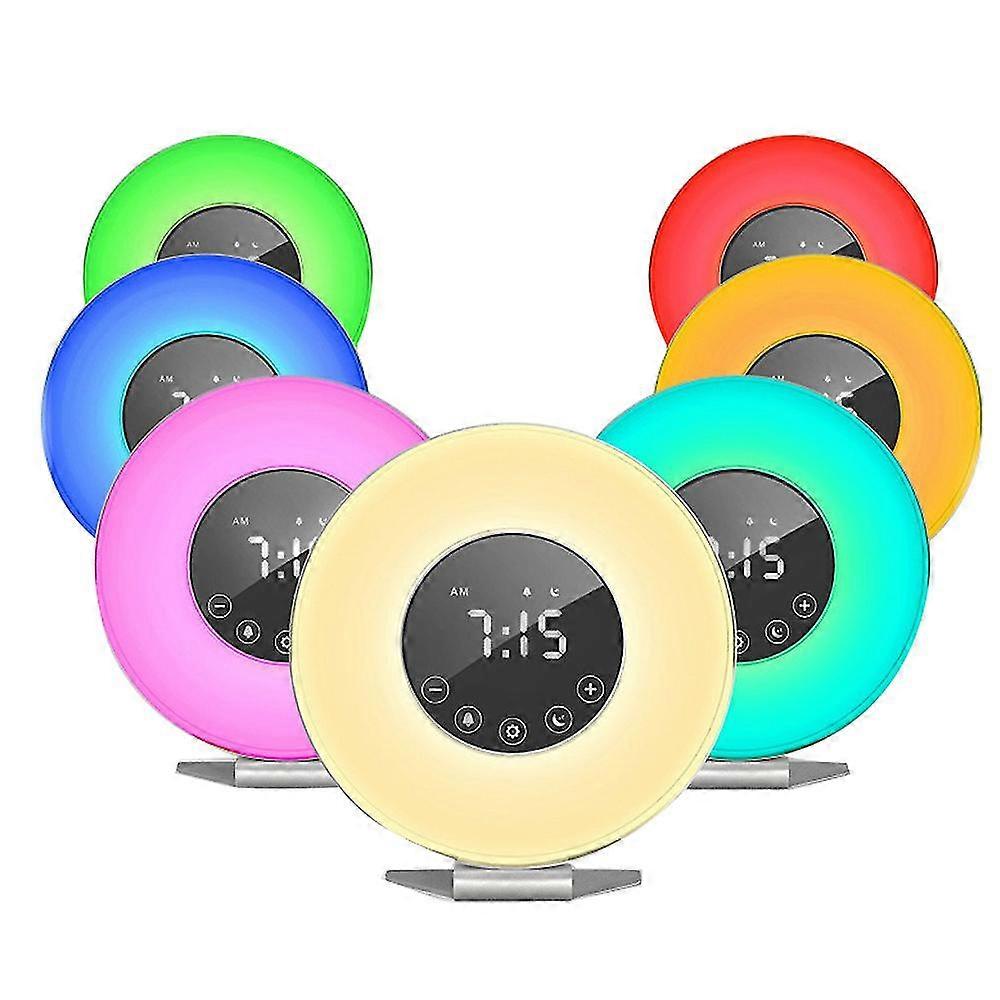 Sunrise Alarm Clock Orologio digitale a LED con 6 interruttori a colori e radio FM per camere da letto