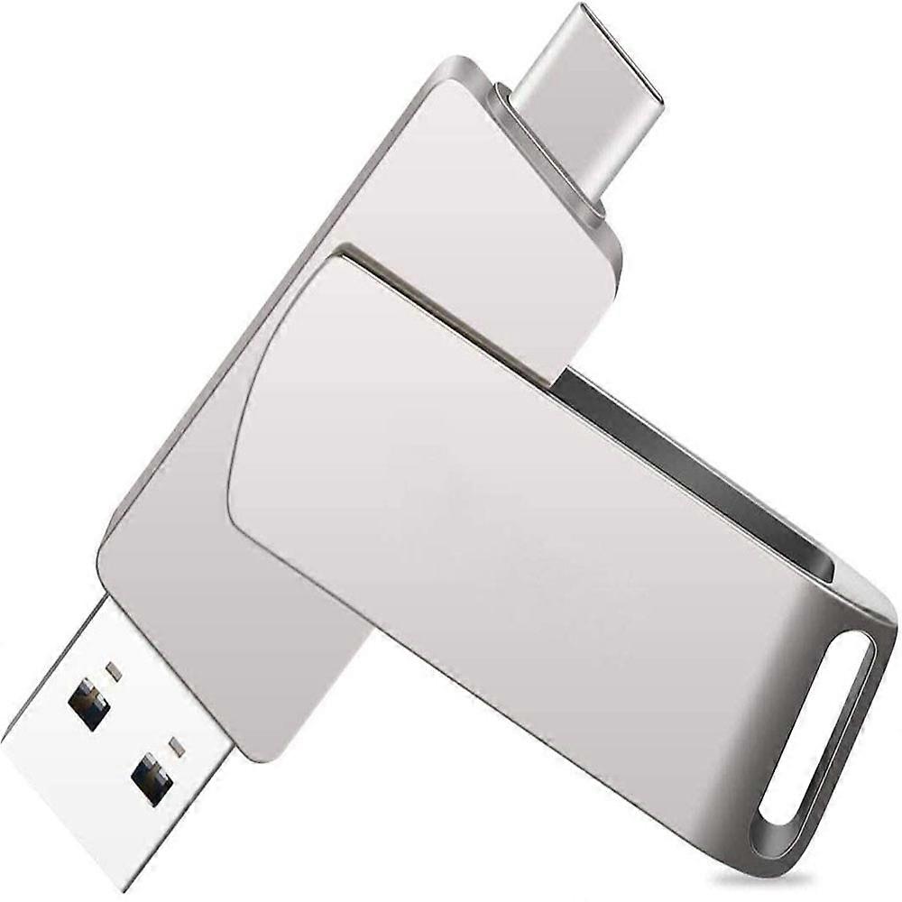 High-Speed USB Type C Flash Drive, 64G Silver, USB0 Two-in-one U Flash Drive