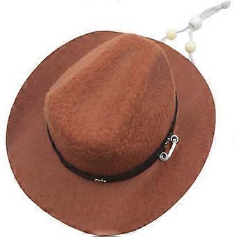 Haustier Hund Cowboyhut Westernmütze Party Hut Kopfschmuck Cowboy Kostümzubehör für Hund Katze (Kaffee)