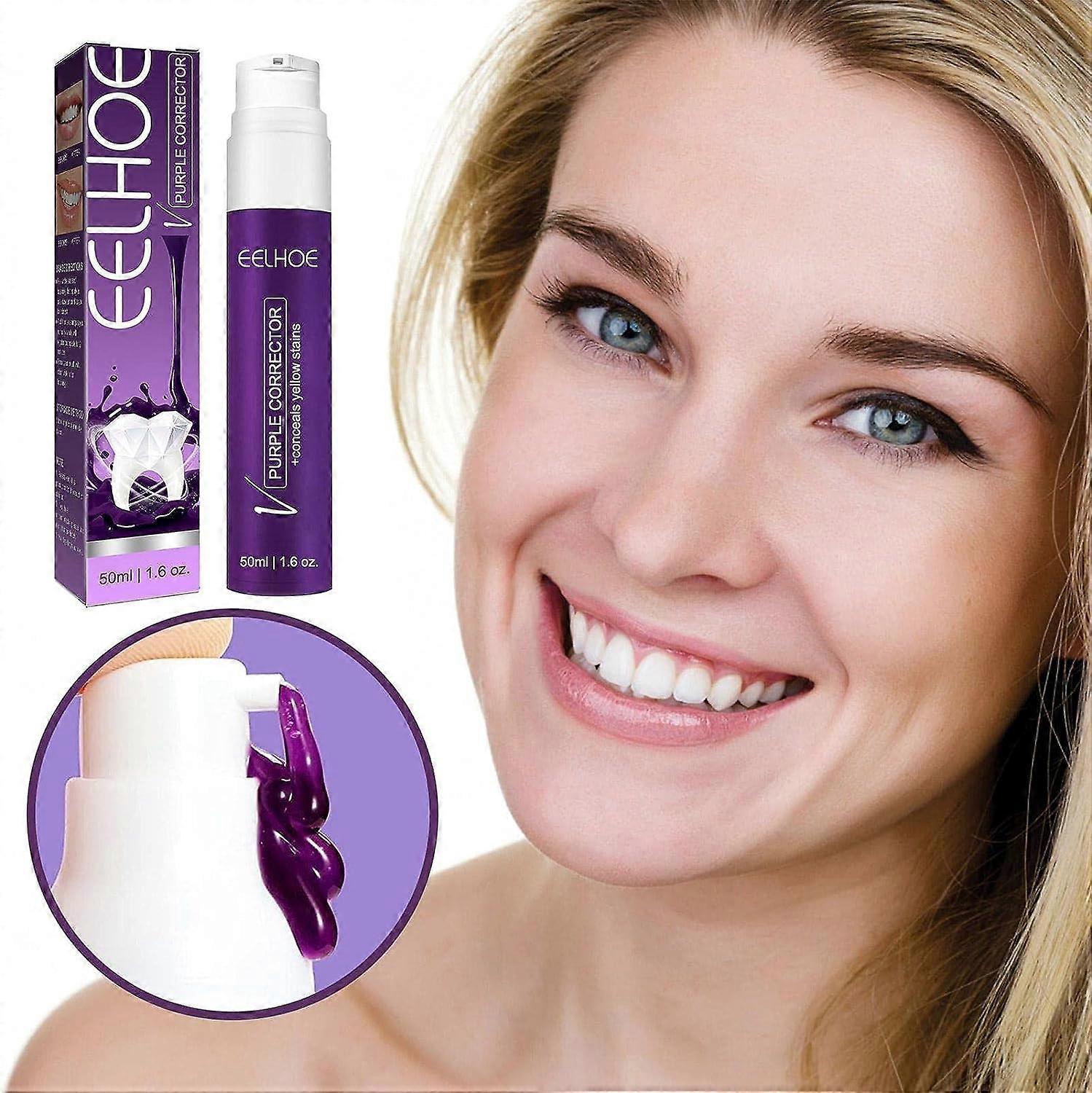 50ml de dentifrice blanchissant correcteur violet élimine les taches Nettoyage des dents