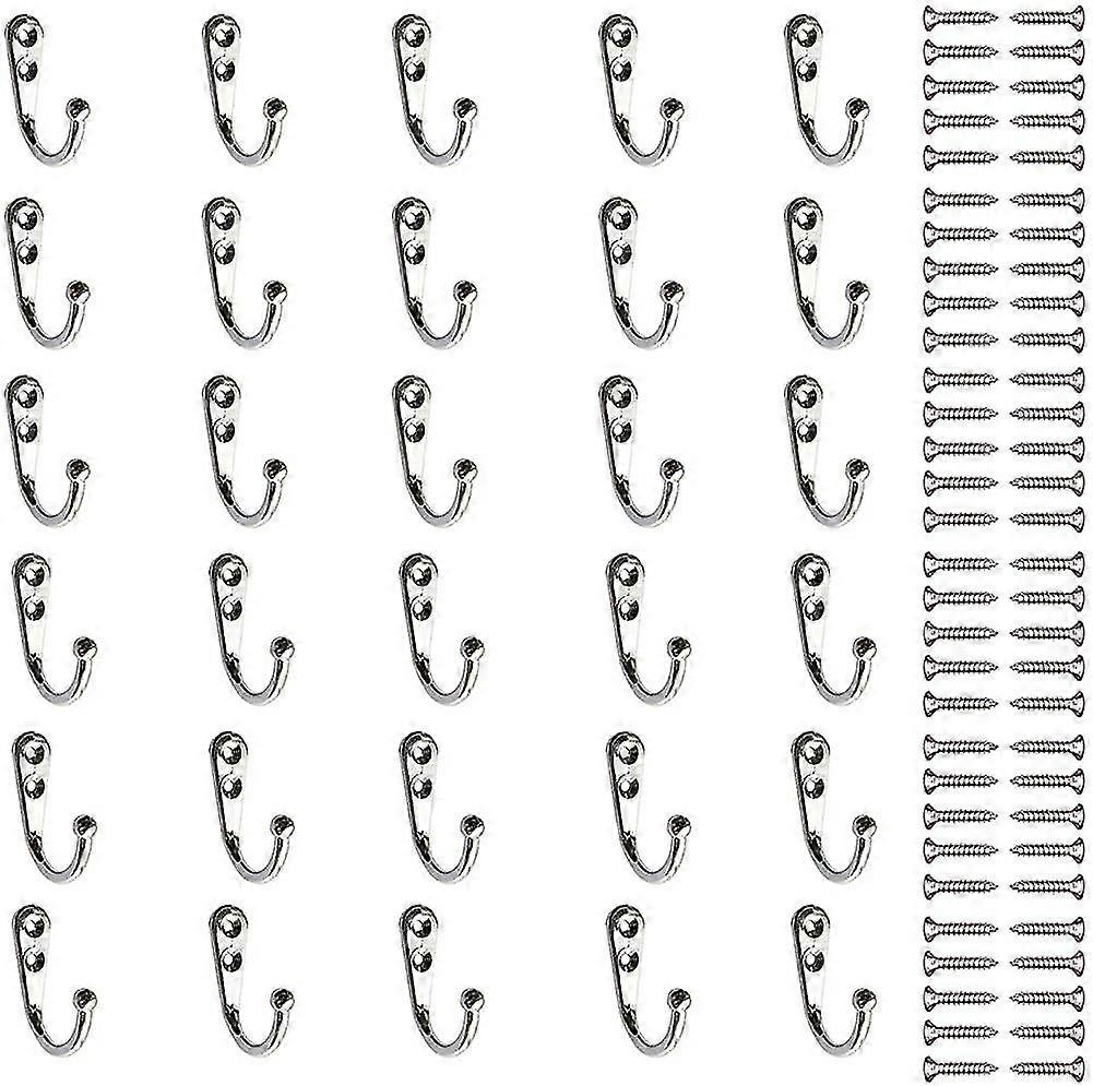 Storage Hook Coat Hook, 30 Unique Pieces Metal Hooks And Coat Racks Storage With Screws