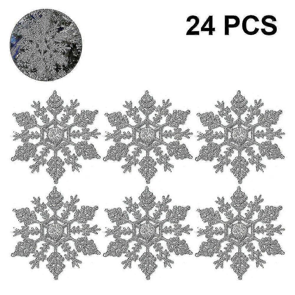 24 Pcs Glitter F Ornts Tree Rats