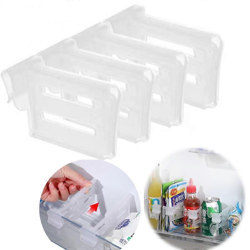 4PCS Refrigerator Storage Separator Classification Baffle Internal Free Rack Partition Board Kitchen Organizer Accessories