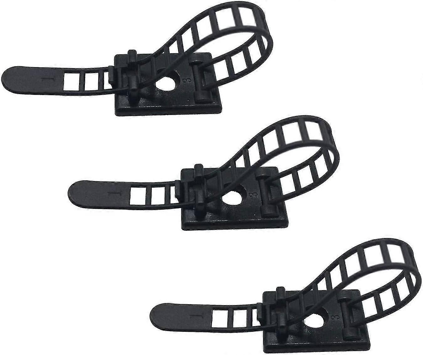 20-50 Pieces Adhesive Cable Ties Adhesive Cable Ties Adjustable Nylon Cable Ties (black)/bl