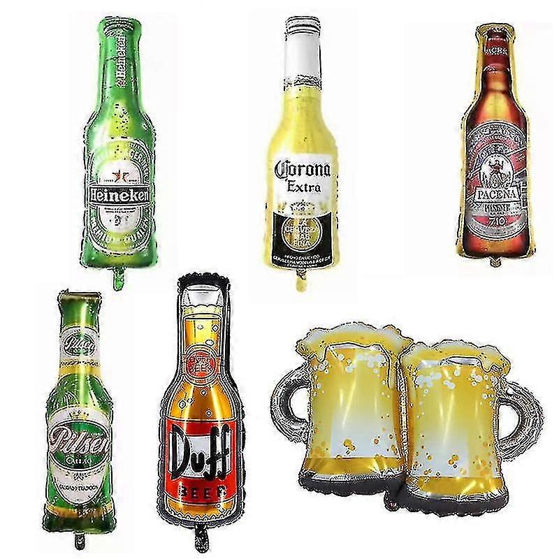 6pcs γερμανικά Oktoberfest διακόσμηση μπουκάλι μπύρας μπαλόνια ταινιών αλουμινίου μπαλόνια σχήμα μπύρας Προμήθειες πάρτι γενεθλίων Cheers Foil μπαλόνι