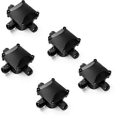 Junction Box, 5 pcs Junction Box IP68 3 Way Waterproof Connector Outdoor Electrical Box Connectors 0.75-2.5mmor5-10mm