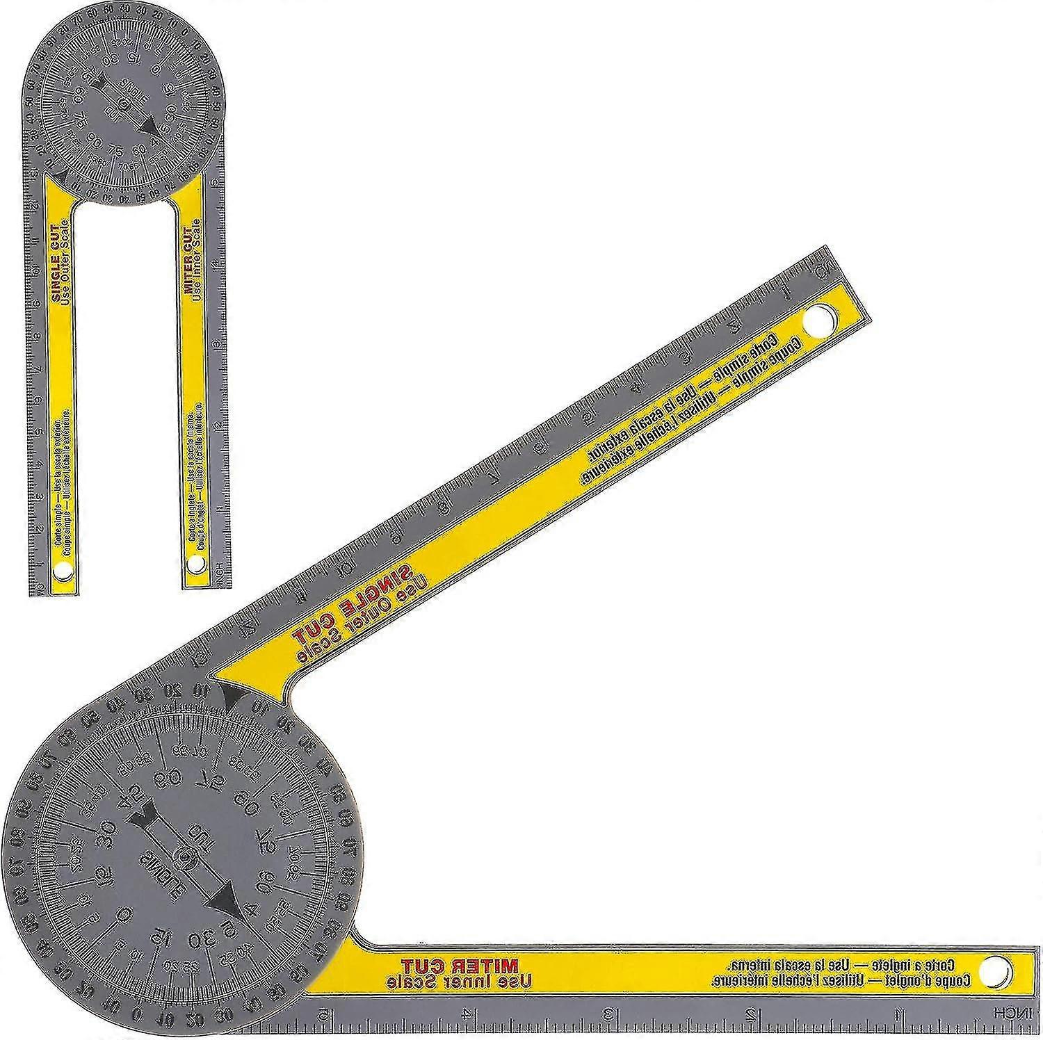 Miter Saw Protractor With Measuring Scales - Replaceable Model | Inside Outside Miter Angle Finder For Accuracy