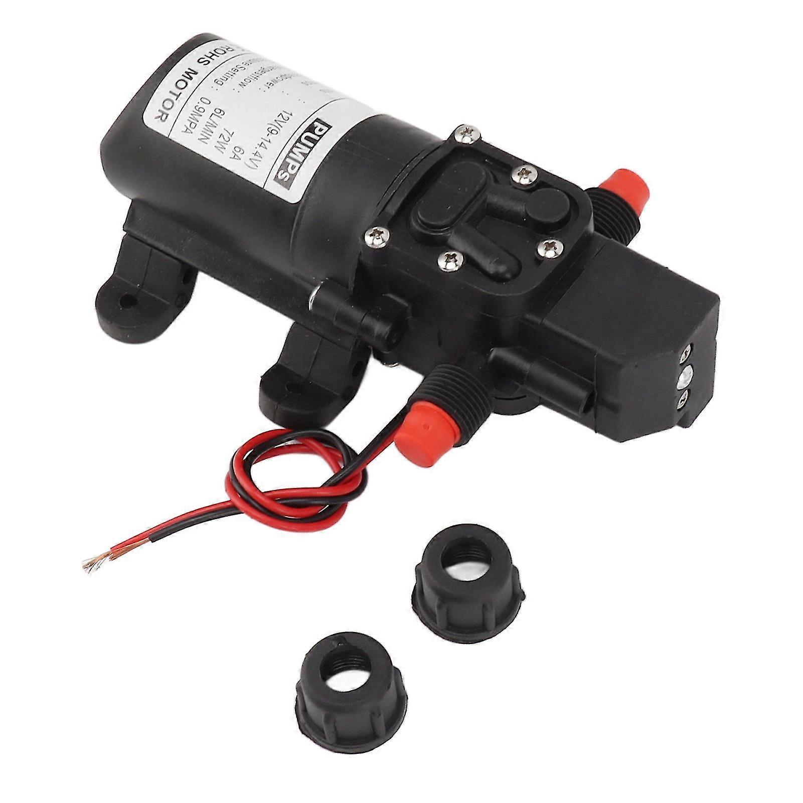 12V 6A 72W Water Pump 5-6L Min Flow Self Priming RV Pump for Garden Boat Marine Farming