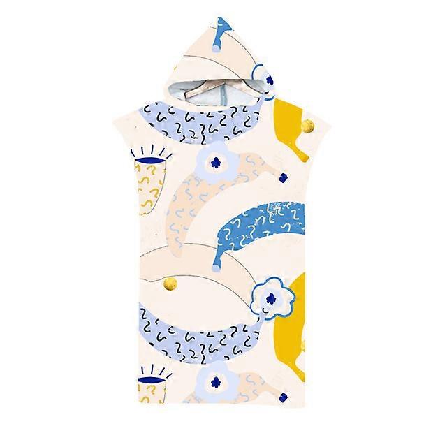 3D Microfiber Fabric Quick Dry Hooded Beach Towel Adult Kid Swimming Hot Spring Change Bathrobe Cloak Surf Poncho