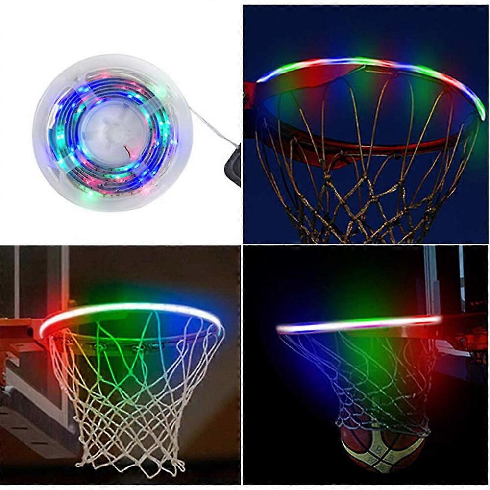Light Up LED Basketball Hoop Rim Light Basket Rim Attachment for Kids Solar Power Color Changing Induction Lamp