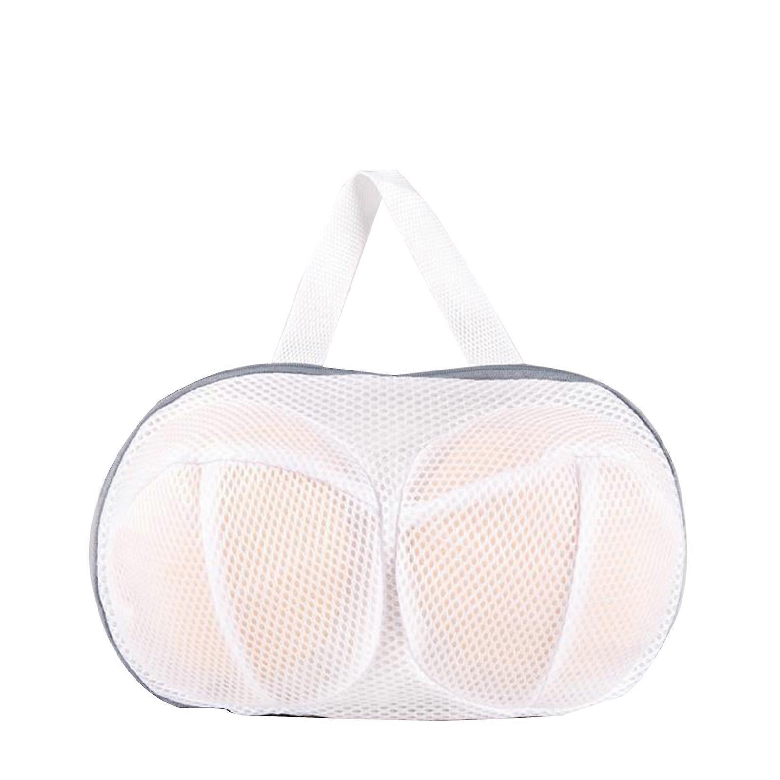3pcs Laundry Bra Meshs Bags 3D Cup Shape Design Anti-rust Zipper 31 X 20cm Polyester