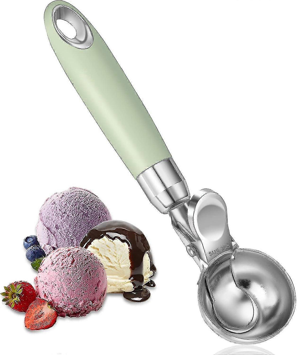 Stainless Steel Ice Cream Scoop with Ejector and Ergonomic Handle - Multi-Purpose Scoop for Ice Crea