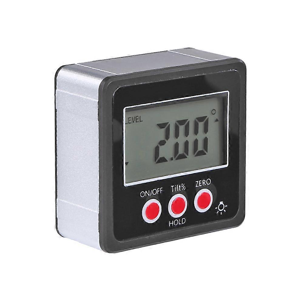 3 Keys Digital Display Inclinometer Inclination Box Goniometer Angle Meter No Battery Included (Grey)