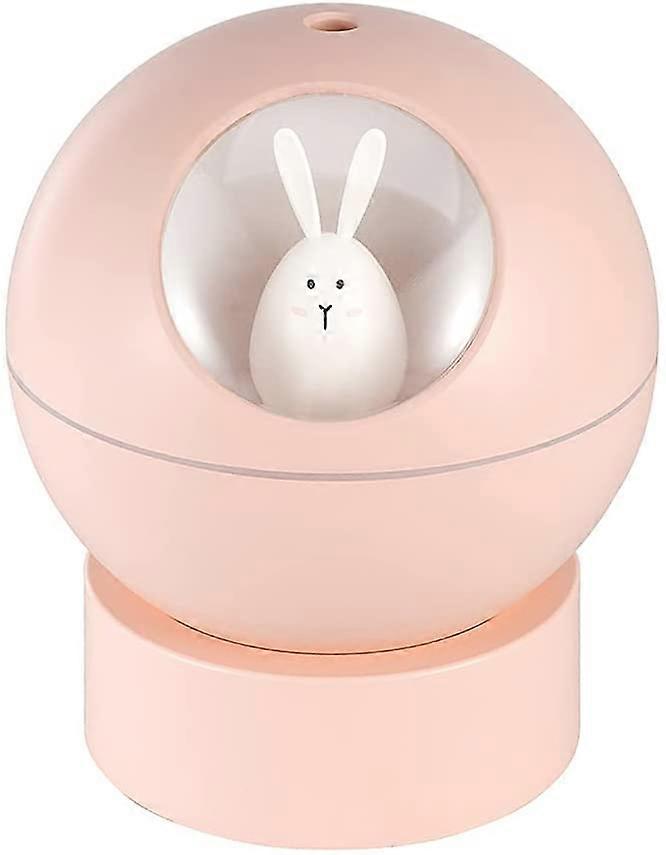 Multi-mode Mini USB Humidifier for Office or Desk, Cartoon Pattern, Decompression Gift (Pink)