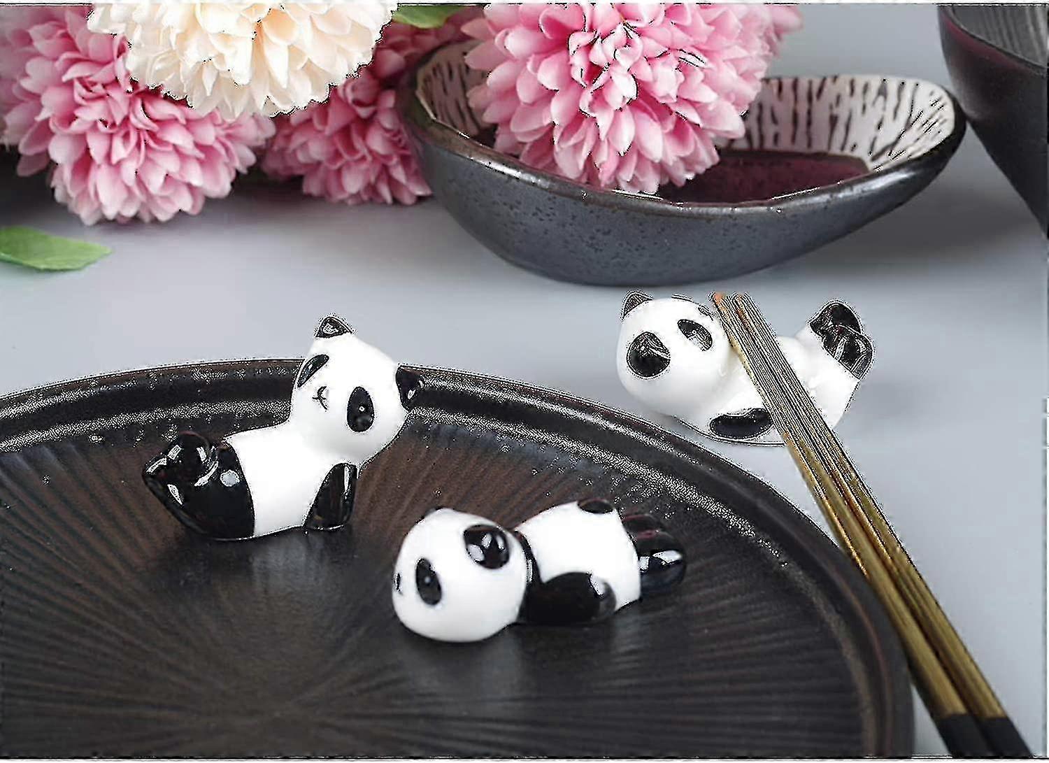 6pcs nette Keramik Panda Essstäbchen Rest Stand